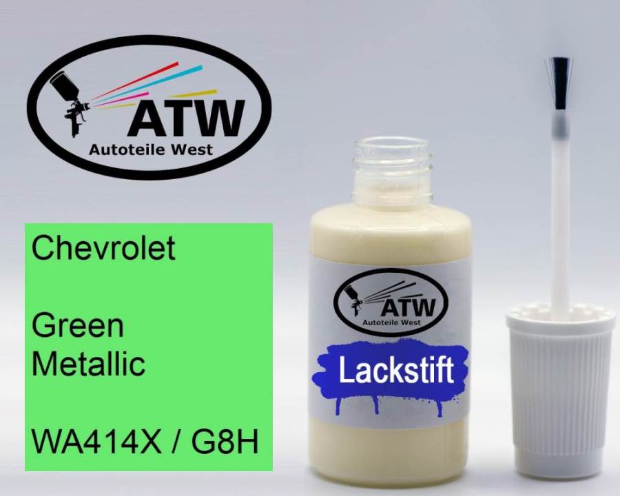 Chevrolet, Green Metallic, WA414X / G8H: 20ml Lackstift, von ATW Autoteile West.